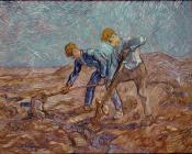 两个挖掘者(仿米勒作品) - 文森特·威廉·梵高